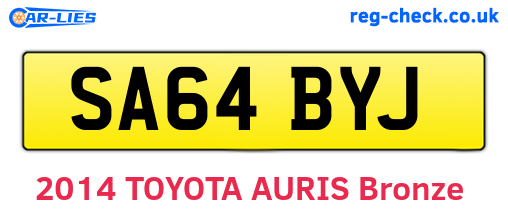 SA64BYJ are the vehicle registration plates.