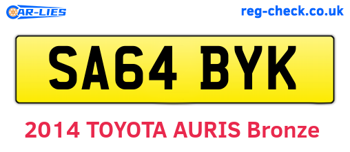 SA64BYK are the vehicle registration plates.