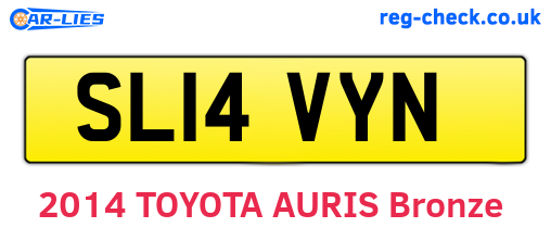 SL14VYN are the vehicle registration plates.