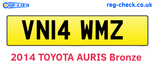 VN14WMZ are the vehicle registration plates.