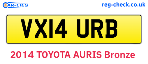 VX14URB are the vehicle registration plates.
