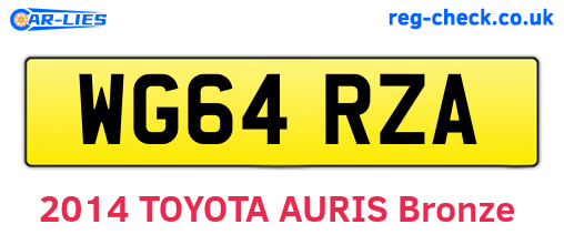 WG64RZA are the vehicle registration plates.