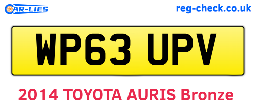 WP63UPV are the vehicle registration plates.