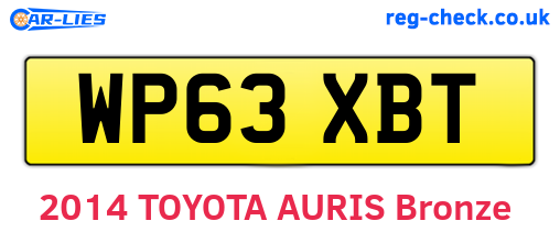 WP63XBT are the vehicle registration plates.