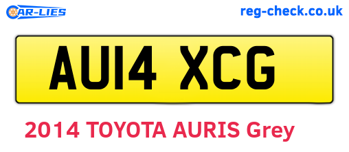 AU14XCG are the vehicle registration plates.