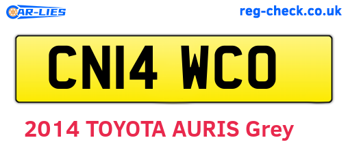 CN14WCO are the vehicle registration plates.
