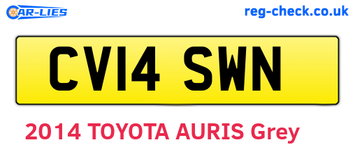 CV14SWN are the vehicle registration plates.