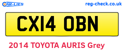 CX14OBN are the vehicle registration plates.