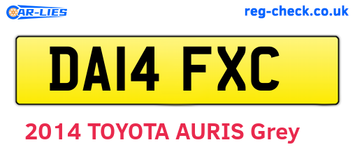 DA14FXC are the vehicle registration plates.