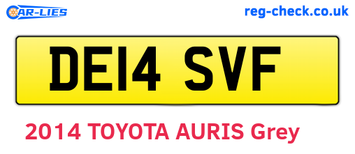 DE14SVF are the vehicle registration plates.