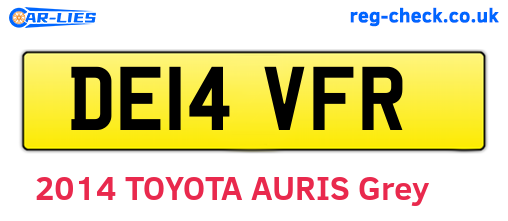 DE14VFR are the vehicle registration plates.