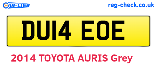 DU14EOE are the vehicle registration plates.