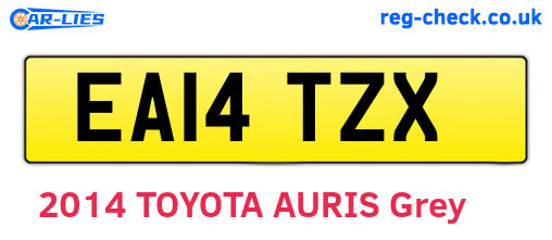 EA14TZX are the vehicle registration plates.