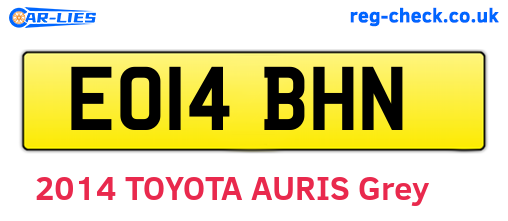 EO14BHN are the vehicle registration plates.