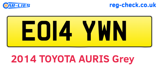 EO14YWN are the vehicle registration plates.