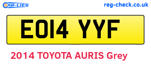 EO14YYF are the vehicle registration plates.