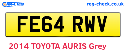 FE64RWV are the vehicle registration plates.