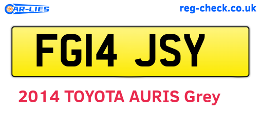 FG14JSY are the vehicle registration plates.