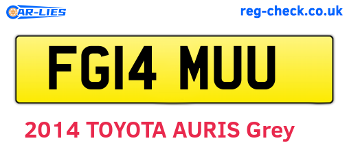 FG14MUU are the vehicle registration plates.