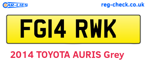 FG14RWK are the vehicle registration plates.