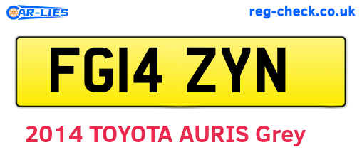 FG14ZYN are the vehicle registration plates.