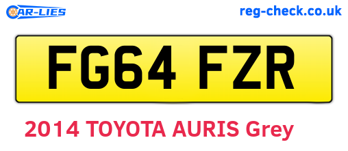 FG64FZR are the vehicle registration plates.