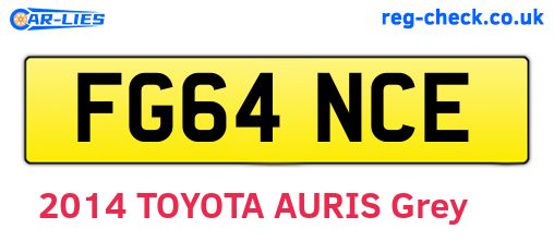 FG64NCE are the vehicle registration plates.