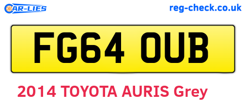 FG64OUB are the vehicle registration plates.