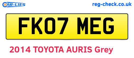 FK07MEG are the vehicle registration plates.