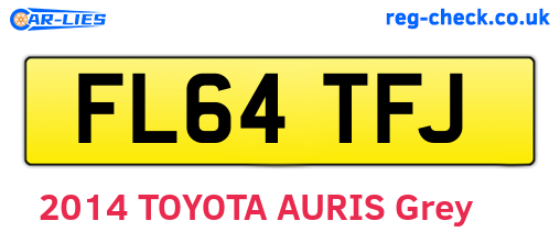 FL64TFJ are the vehicle registration plates.