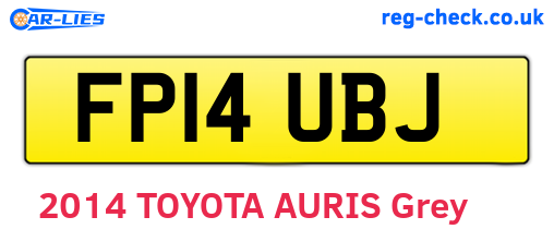 FP14UBJ are the vehicle registration plates.