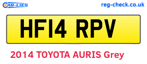 HF14RPV are the vehicle registration plates.