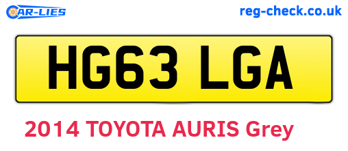 HG63LGA are the vehicle registration plates.