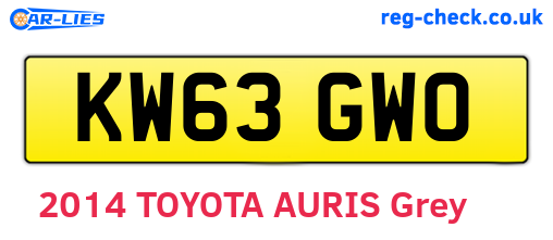 KW63GWO are the vehicle registration plates.