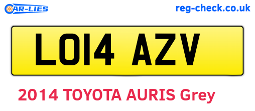 LO14AZV are the vehicle registration plates.