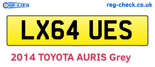 LX64UES are the vehicle registration plates.