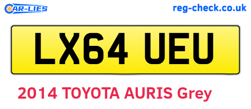 LX64UEU are the vehicle registration plates.