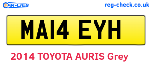 MA14EYH are the vehicle registration plates.