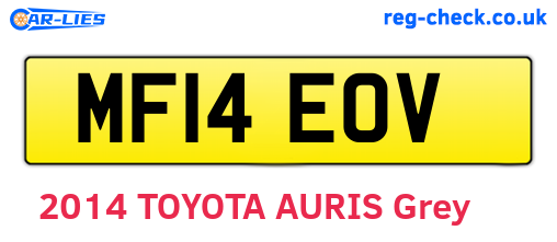 MF14EOV are the vehicle registration plates.