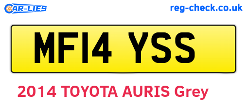 MF14YSS are the vehicle registration plates.
