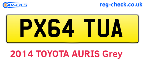 PX64TUA are the vehicle registration plates.