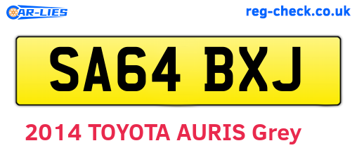 SA64BXJ are the vehicle registration plates.