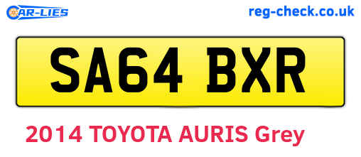 SA64BXR are the vehicle registration plates.