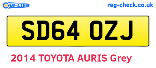 SD64OZJ are the vehicle registration plates.