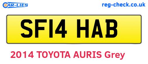SF14HAB are the vehicle registration plates.