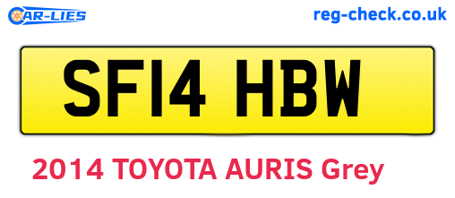 SF14HBW are the vehicle registration plates.