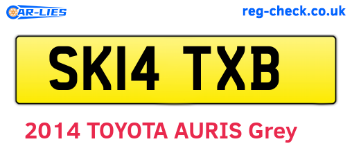 SK14TXB are the vehicle registration plates.