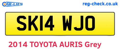 SK14WJO are the vehicle registration plates.