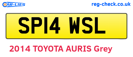 SP14WSL are the vehicle registration plates.