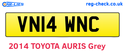 VN14WNC are the vehicle registration plates.